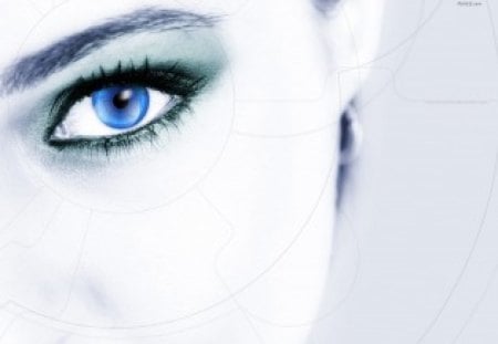 Eyes - woman, android, blue, eyes