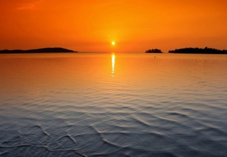 Sunset - orange, amazing, sunset, sea