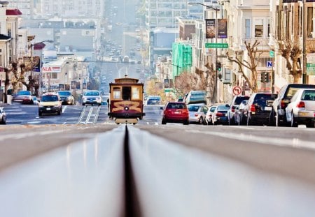 lombard street down town - california, street, usa, san francisco