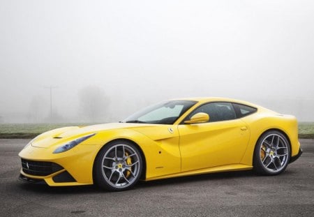 Ferrari F12 Berlinetta - ferrari, yellow, car, road