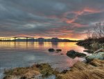 amazing arched bridge at sunset hdr