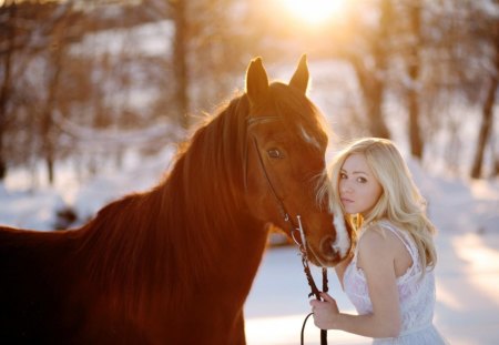 Lady w/A Horse - nice, lady, horse, photo