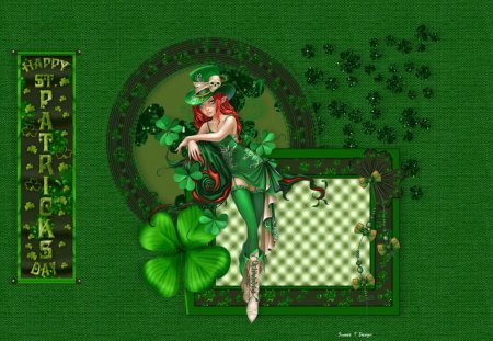 Happy St Pats Day - st pats day, green, clover, happy, gold