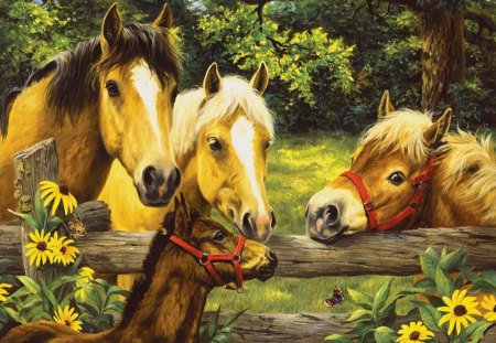 By Linda Picken - flower, horse, linda picken, painting, art