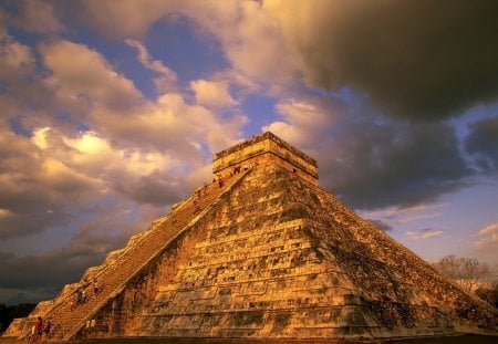 Pirámide de Kukulkan en México - mexico, kukulkan, piramide, sun