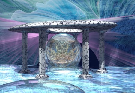 Fractal Temple - ice, ribbed, marble, temple