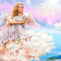 By Victoria Tseluyko, ángel en una nube