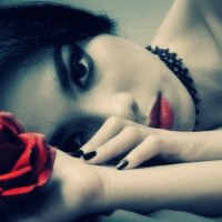 Beautiful Girl with Red Rose