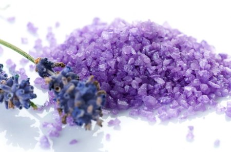 Bath salt and lavander - salt, still life, lavander, bath