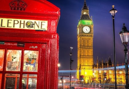 London - England - england, street, london, big ben, city, night, house, hdr