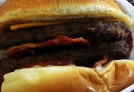 The Baconator - cheeseburger, wendys, cheeseburg, bacon burger, The Baconator