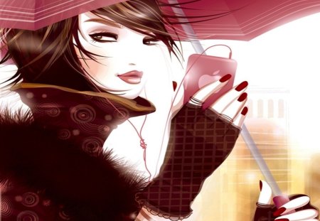 Modern Day - fasion, girl, modern, woman, phone