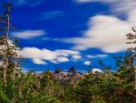 fast moving sky over forest hdr