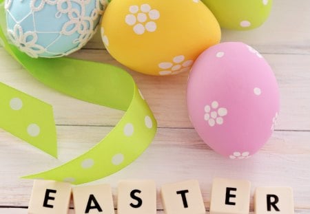 Easter - beauty, photography, easter, wooden, happy easter, lovely, eggs, pretty, beautiful, easter eggs, sweet, ribbon, egg, colors