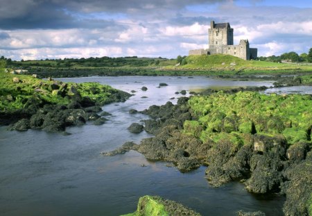 Old castle - nature, water, green, castle