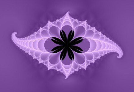 Purple Flower - fractal, purple, fish, black, flower