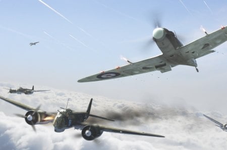 Air Combat - war, aircraft, militaru, spitfire