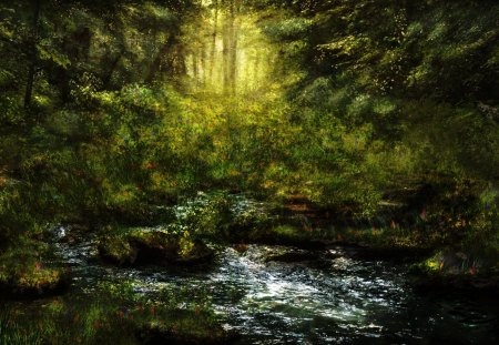 Fantasy Forest - river, forest, nature, fanatsy