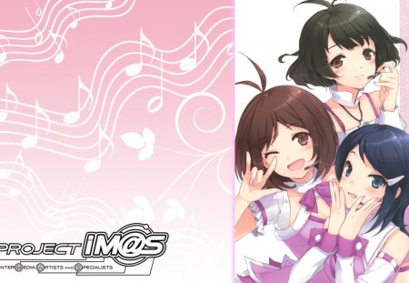 ~Project IMAS~ - girls, idolmaster, anime, musical notes, friends