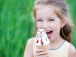 Happy kid eating an Ice Cream