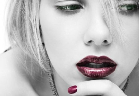 *Sensual Lipstick* - pretty, femininity, sensual, make up, girl, lovely, lips, passion, look, red, face