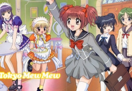 Tokyo Mew Mew! - lettuce midorikawa, cafe mew mew, tokyo mew mew, pudding fong, zakuro fujiwara, ichigo momomiya, mint aizawa