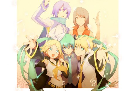 Rhythm Of Friendship! - hatsune miku, hatsune miku project diva, kagamine rin, vocaloid, meiko, kaito, kagamine len, project diva