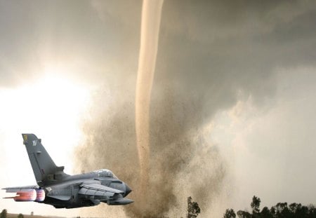 aircraft and Tornado - aircraft, fields, tornado, air