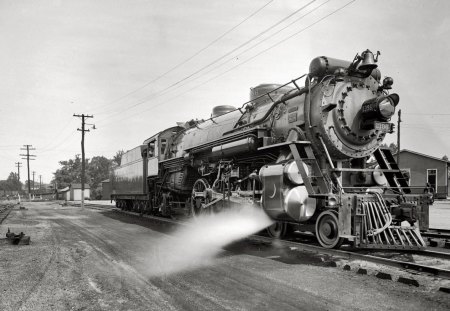 railroad - train, smoke, railroad, old