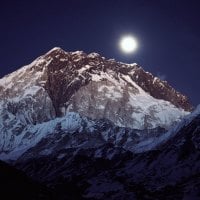 Full moon over mountain