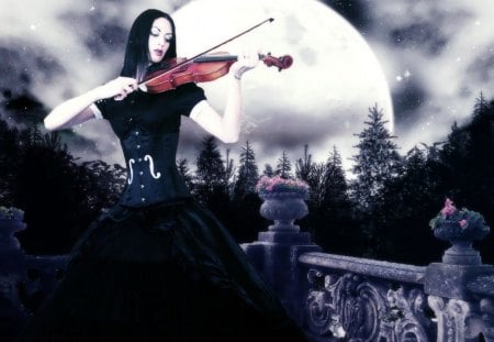 Voice inside my Head - melody, fantasy, lady, violin, voice