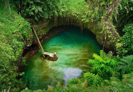 Sua Ocean Trench - Ocean, greenery, Nature, trench