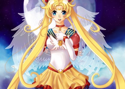 Sailor Moon - usagi, usagi tsukino, sublime, blonde, blond, sailormoon, weet, twin tails, anime, twintail, serenity, lovely, female, serena, blond hair, happy, princess serenity, cute, beautiful, hot, girl, anime girl, wings, elegant, gorgeous, blonde hair, sailor moon, tsukino usagi, pretty, wing, magical girl, beauty, sweet, twintails, twin tail, long hair, divine, orgeous, nice, smile, moon, sexy, princess, angel