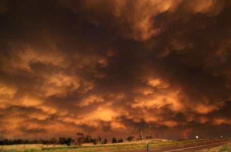 rust colored storm clouds hdr - sky, rainbow, storm, clouds, highway, hdr