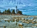 fantastic lighthouse in a forest hdr