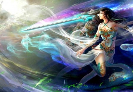 Beautiful Warrior - angelic, beauty, fantasy, warrior