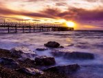 amazing sea pier at sunset hdr