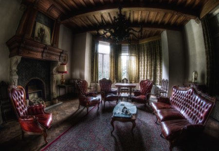 beautiful living room - chairs, fireplace, living room, window, sofa