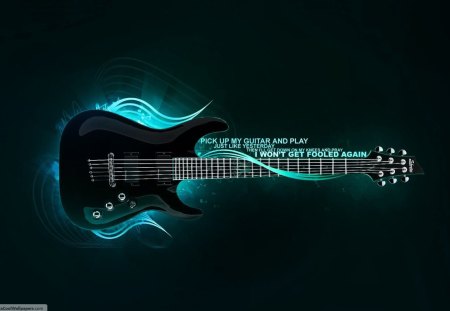 My Guit@r... - music, guitar, black guitar, cool wall