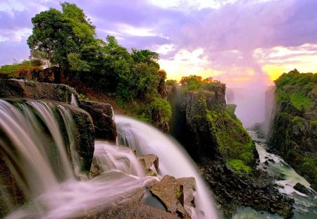 SUNRISE at VICTORIA FALLS - zimbabwe, sky, clouds, sunrise, victoria falls