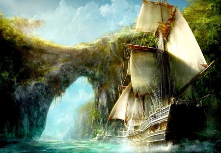 DISCOVERED new KINGDOM - arch, art, sailing, sea, sail boat