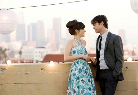 Romantic Couple - dress, black, white, Blue