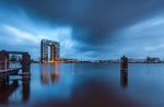 modern building reflected in the bay