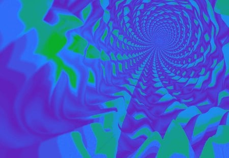 My Cool Blue Tunnel - passageway, purple, blue, peaceful, green, tunnel, violet