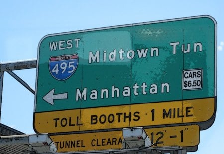 Midtown Tunnel Sign - new york, sign, ny, midtown, tunnel, exit