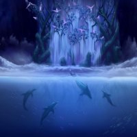 Dolphins in blue