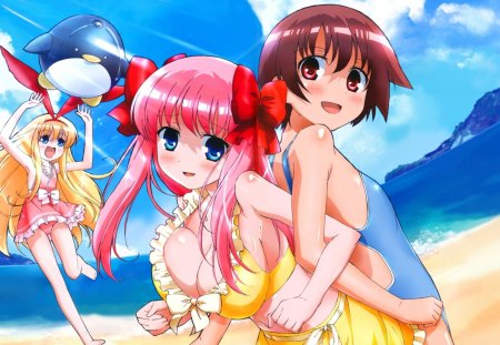 Saki - anime, summer, bikini, ocean, nadoka, saki