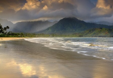 Patrick Smith Photography, Maui? - clouds, beach, mountian, sand, pier, wind, sunset, mist, rocks