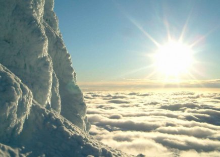 mountain over clouds 