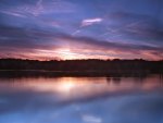 still lake at dusk 